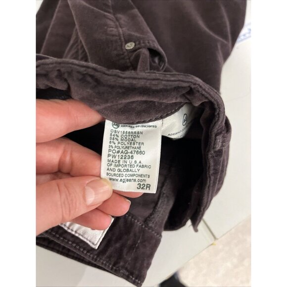 Anthropologie AG The High-Rise Stevie Ankle Brown Velvet Pants Womens Size 32 - Picture 13 of 14